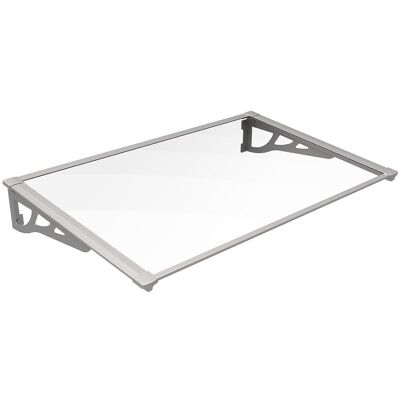 Vente-unique Vordach - Aluminium - 150 x 90 cm - geneigt - Silberfarben - KEPLER Vente-unique Vordach - Aluminium - 150 x 90 cm - geneigt - Silberfarben - KEPLER