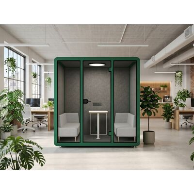 Vente-unique Schallschutzkabine aus Aluminium und Sicherheitsglas - 4 Personen - Grün - NABARU Vente-unique Schallschutzkabine aus Aluminium und Sicherheitsglas - 4 Personen - Grün - NABARU