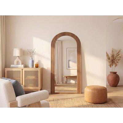 Vente-unique Großer bogenförmiger Spiegel - Kautschukholz - 70 x 150 cm - Holzfarben - ANSHUN Vente-unique Großer bogenförmiger Spiegel - Kautschukholz - 70 x 150 cm - Holzfarben - ANSHUN