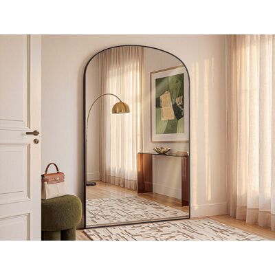 Vente-unique Großer Bogenspiegel aus Aluminium - L. 118 x H. 170 cm - Schwarz - SONAVA Vente-unique Großer Bogenspiegel aus Aluminium - L. 118 x H. 170 cm - Schwarz - SONAVA