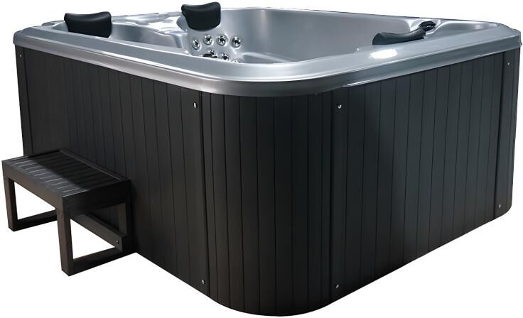 Vente-unique.ch Whirlpool 3 Personen FIDJI V - B200 x T160 x H80 cm - BALBOA-System - Silberfarben