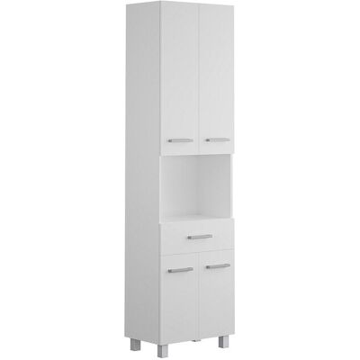 Vente-unique Badezimmerschrank mit Füßen - 180 cm - Weiß - MINELA Vente-unique Badezimmerschrank mit Füßen - 180 cm - Weiß - MINELA