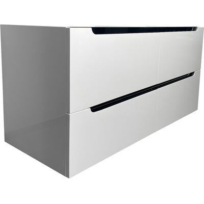 Vente-unique Waschbeckenunterschrank hängend - Weiß - B120 x H57 cm - SELITA Vente-unique Waschbeckenunterschrank hängend - Weiß - B120 x H57 cm - SELITA