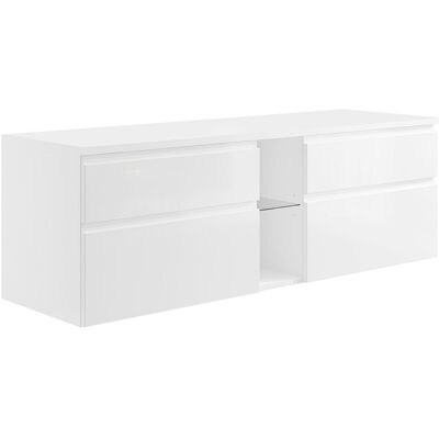 Vente-unique Magdalena II Wandhängendes Badezimmermöbel Weiß 150cm Vente-unique Magdalena II Wandhängendes Badezimmermöbel Weiß 150cm