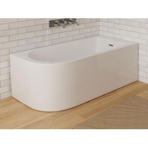 Shower & Design Eckbadewanne - 240L - 170 x 75 x 58 cm - Ecke Rechts - Weiß - AKINA