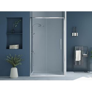 Shower & Design Duschtrennwand Seitenwand Schiebetür Industriel-Stil - 120 x 195 cm - Chromfarben - TORONI