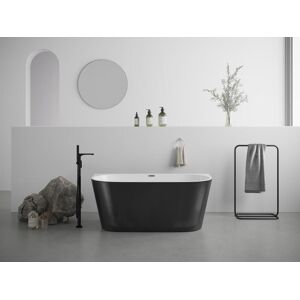 Shower & Design Freistehende Badewanne - 175L - 130 x 71,5 x 58 cm -  Acryl - Schwarz matt - DIVINA