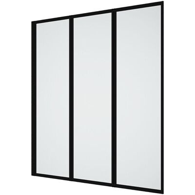 Vente-unique Badewannenabtrennung - 120 x 140 cm - Metall - Schwarz - DISCTRICT Vente-unique Badewannenabtrennung - 120 x 140 cm - Metall - Schwarz - DISCTRICT