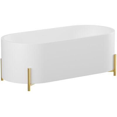 Alonsa Weiße Ovale Badewanne - Goldene Beine - 160x73,5x59 cm - Badewanne Alonsa Weiße Ovale Badewanne - Goldene Beine - 160x73,5x59 cm - Badewanne