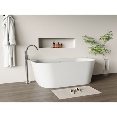 Vente-unique Vorwandbadewanne - 170 x 80 x 59 cm - Weiß Matt - Acryl - 258 L - AMOBIA Vente-unique Vorwandbadewanne - 170 x 80 x 59 cm - Weiß Matt - Acryl - 258 L - AMOBIA