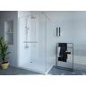 Shower & Design Duschtrennwand Seitenwand italienische Dusche mit Handtuchhalter - 120 x 200 cm - Sicherheitsglas - Chromfarben - KRISTEN