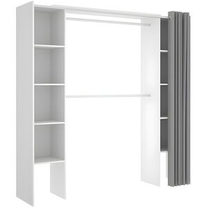 Vente-unique Kleiderschrank Kleiderschranksystem - B. 110/180 cm - Weiß & Grau - DORIAN Vente-unique Kleiderschrank Kleiderschranksystem - B. 110/180 cm - Weiß & Grau - DORIAN