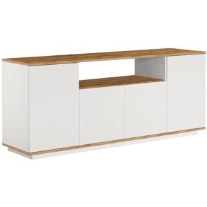 Vente-unique Sideboard mit 4 Türen & 1 Regal - Holzfarben hell und Weiß - LOTULA Vente-unique Sideboard mit 4 Türen & 1 Regal - Holzfarben hell und Weiß - LOTULA