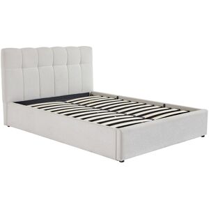 Vente-unique Bett mit Bett mit Bettkasten - - 160 x 200 cm - Bouclé-Stoff - Weiß - MAZIRI Vente-unique Bett mit Bett mit Bettkasten - - 160 x 200 cm - Bouclé-Stoff - Weiß - MAZIRI