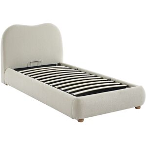Vente-unique Bett mit Bettkasten - 90 x 190 cm - Bouclé-Stoff - Beige - VANARI Vente-unique Bett mit Bettkasten - 90 x 190 cm - Bouclé-Stoff - Beige - VANARI