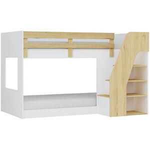 Vente-unique Etagenbett mit Stauraum - 90 x 190 cm - Weiß & Holzfarben - NAROJAS Vente-unique Etagenbett mit Stauraum - 90 x 190 cm - Weiß & Holzfarben - NAROJAS