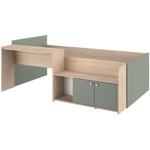 Parisot JADE Kinder-Hochbett - Modernes Chene und Verde Céladon-Design Parisot JADE Kinder-Hochbett - Modernes Chene und Verde Céladon-Design