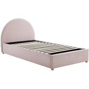 Vente-unique Bett mit Bettkasten - 90 x 190 cm - Cord-Samt - Rosa - LIRIMO Vente-unique Bett mit Bettkasten - 90 x 190 cm - Cord-Samt - Rosa - LIRIMO