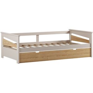 Vente-unique Ausziehbett - 2 x 90 x 190 cm - MDF - Holzfarben & Beige - LURAVO Vente-unique Ausziehbett - 2 x 90 x 190 cm - MDF - Holzfarben & Beige - LURAVO
