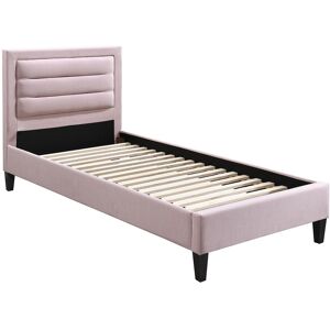 Vente-unique Bett 90 x 190 cm mit gepolstertem Kopfteil - Rosa - MACHUPIO Vente-unique Bett 90 x 190 cm mit gepolstertem Kopfteil - Rosa - MACHUPIO