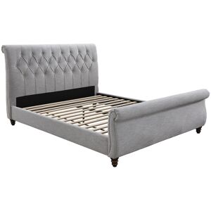 Vente-unique Bett 160 x 200 cm mit gepolstertem Kopfteil - Grau - BALANSANO Vente-unique Bett 160 x 200 cm mit gepolstertem Kopfteil - Grau - BALANSANO