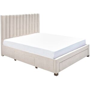 Vente-unique Bett mit 3 Schubladen 180 x 200 cm - Stoff - Beige - LIAKO Vente-unique Bett mit 3 Schubladen 180 x 200 cm - Stoff - Beige - LIAKO