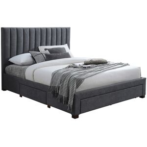 Vente-unique Bett mit 3 Schubladen 180 x 200 cm - Stoff - Grau - LIAKO Vente-unique Bett mit 3 Schubladen 180 x 200 cm - Stoff - Grau - LIAKO
