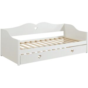 Vente-unique Ausziehbares Tagesbett 2 x 90 x 190 cm – Kiefer & MDF – Weiß – DASTIVA Vente-unique Ausziehbares Tagesbett 2 x 90 x 190 cm – Kiefer & MDF – Weiß – DASTIVA