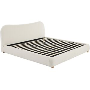 Vente-unique Bett mit Bettkasten - 200 x 200 cm - Bouclé-Stoff - Weiß - VANARI Vente-unique Bett mit Bettkasten - 200 x 200 cm - Bouclé-Stoff - Weiß - VANARI