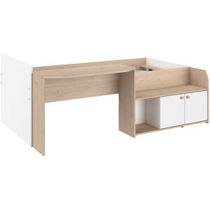 Vente-unique Kombibett 90 x 190/200 cm - Natur und Weiß - MIVONA Vente-unique Kombibett 90 x 190/200 cm - Natur und Weiß - MIVONA