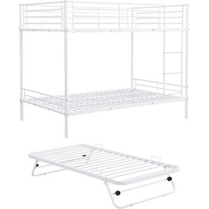 Vente-unique Etagenbett - 2 x 90 x 190 cm - Mit Ausziehbett - Weiß - DUOTIS Vente-unique Etagenbett - 2 x 90 x 190 cm - Mit Ausziehbett - Weiß - DUOTIS