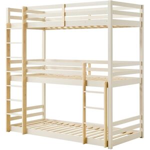 Vente-unique Etagenbett für 3 Personen - 3 x 90 x 200 cm - Kiefernholz - Beige und Natur - VAGAR Vente-unique Etagenbett für 3 Personen - 3 x 90 x 200 cm - Kiefernholz - Beige und Natur - VAGAR
