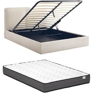 Vente-unique Bett mit Stauraum 180 x 200 cm + Matratze – Cordvelours – Beige – NAYOLA Vente-unique Bett mit Stauraum 180 x 200 cm + Matratze – Cordvelours – Beige – NAYOLA