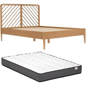 Vente-unique Bett 140 x 200 cm + Matratze - Eiche und MDF - Natur- LERIAKI Vente-unique Bett 140 x 200 cm + Matratze - Eiche und MDF - Natur- LERIAKI