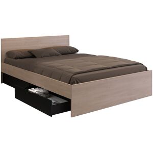Vente-unique Bett mit 4 Schubladen - 160 x 200 cm - Naturfarben & Schwarz - VELONA Vente-unique Bett mit 4 Schubladen - 160 x 200 cm - Naturfarben & Schwarz - VELONA