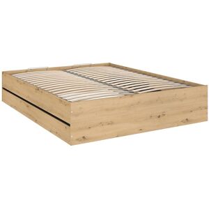 Vente-unique Bett mit Bettkasten 160 x 200 cm - Farbe: Natur und Schwarz - LUDARO Vente-unique Bett mit Bettkasten 160 x 200 cm - Farbe: Natur und Schwarz - LUDARO