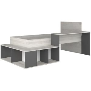 Vente-unique Kombi-Bett mit Stauraum & Schreibtisch - 90 x 200 cm - Holzfarben & Anthrazit - RIGALI Vente-unique Kombi-Bett mit Stauraum & Schreibtisch - 90 x 200 cm - Holzfarben & Anthrazit - RIGALI