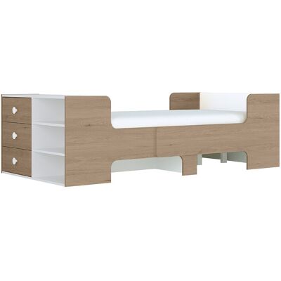 Vente-unique Kinderbett Naturweiß 90x140/170/200cm - Stauraum Vente-unique Kinderbett Naturweiß 90x140/170/200cm - Stauraum