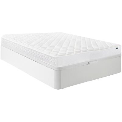 Dreamea Bettset - Memory Foam Matratze & Stauraumbett - Weiß, 140x190cm Dreamea Bettset - Memory Foam Matratze & Stauraumbett - Weiß, 140x190cm