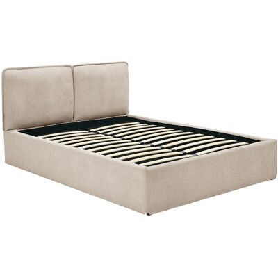 Vente-unique Bett mit Stauraum mit abnehmbarem Bezug – 160 x 200 cm – Stoff – Beige – TENESE Vente-unique Bett mit Stauraum mit abnehmbarem Bezug – 160 x 200 cm – Stoff – Beige – TENESE
