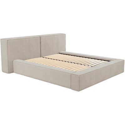 Bett mit Bettkasten - 160 x 200 cm - Cord - Beige - TIMANO von Pascal Morabito Bett mit Bettkasten - 160 x 200 cm - Cord - Beige - TIMANO von Pascal Morabito