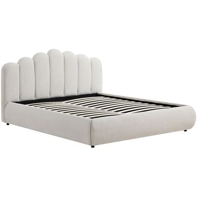 Vente-unique Bett mit Bettkasten – 140 x 190 cm – Strukturstoff – Beige – SILVATORA Vente-unique Bett mit Bettkasten – 140 x 190 cm – Strukturstoff – Beige – SILVATORA