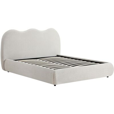 Vente-unique Bett mit Bettkasten 160 x 200 cm – Strukturstoff – Beige – OBALESA Vente-unique Bett mit Bettkasten 160 x 200 cm – Strukturstoff – Beige – OBALESA