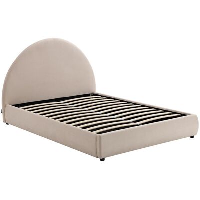 Vente-unique Bett mit Bettkasten 140 x 190 cm - Cord-Samt - Beige - LIRIMO Vente-unique Bett mit Bettkasten 140 x 190 cm - Cord-Samt - Beige - LIRIMO