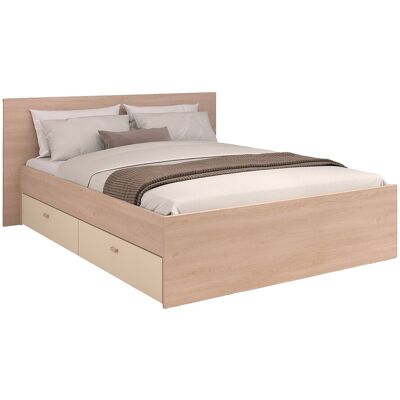 Vente-unique Bett mit 2 Schubladen – 160 x 200 cm – Natur & Beige – VELONA Vente-unique Bett mit 2 Schubladen – 160 x 200 cm – Natur & Beige – VELONA