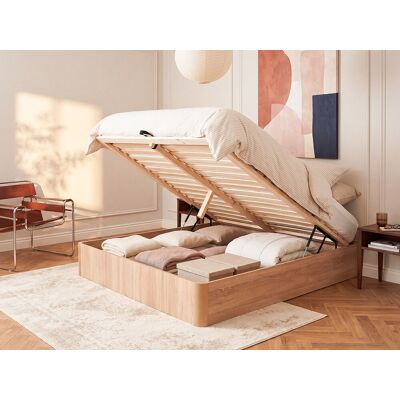Vente-unique Bettkasten mit Lattenrost 140 x 190 cm mit Massivholz – Hellnatur – TALISO von YSMÉE Vente-unique Bettkasten mit Lattenrost 140 x 190 cm mit Massivholz – Hellnatur – TALISO von YSMÉE