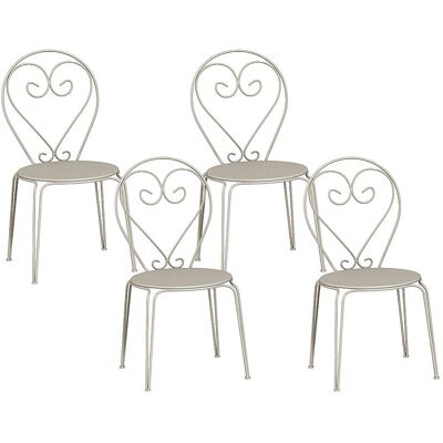 Vente-unique Gartenstuhl 4er-Set - Metall in Eisenoptik - Beige - GUERMANTES von MYLIA Vente-unique Gartenstuhl 4er-Set - Metall in Eisenoptik - Beige - GUERMANTES von MYLIA