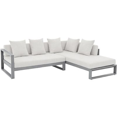 Vente-unique Modulares Gartenecksofa - Aluminium - Taupe - MOLOKAI von MYLIA Vente-unique Modulares Gartenecksofa - Aluminium - Taupe - MOLOKAI von MYLIA