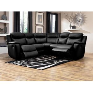 Vente-unique.ch Relaxsofa Leder Ecksofa - Schwarz - EVASION