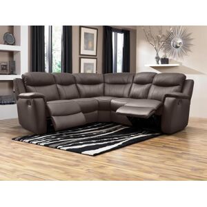 Vente-unique.ch Relaxsofa Leder Ecksofa - Braun  - EVASION